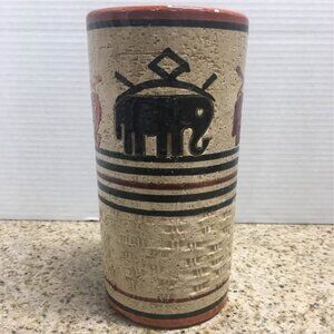 Bitossi 1960 Elephant/Wicker 8.5” Vase